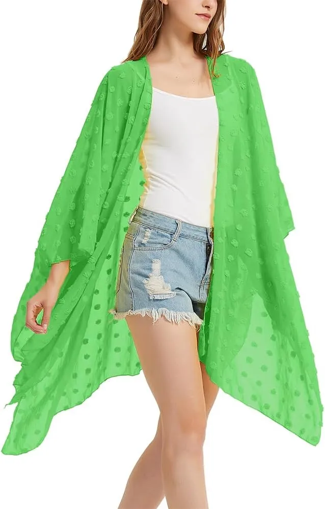 Women's Bohemian Floral Chiffon Beach Cover up Swimsuit Kimono Summer Swimwear Cardigans