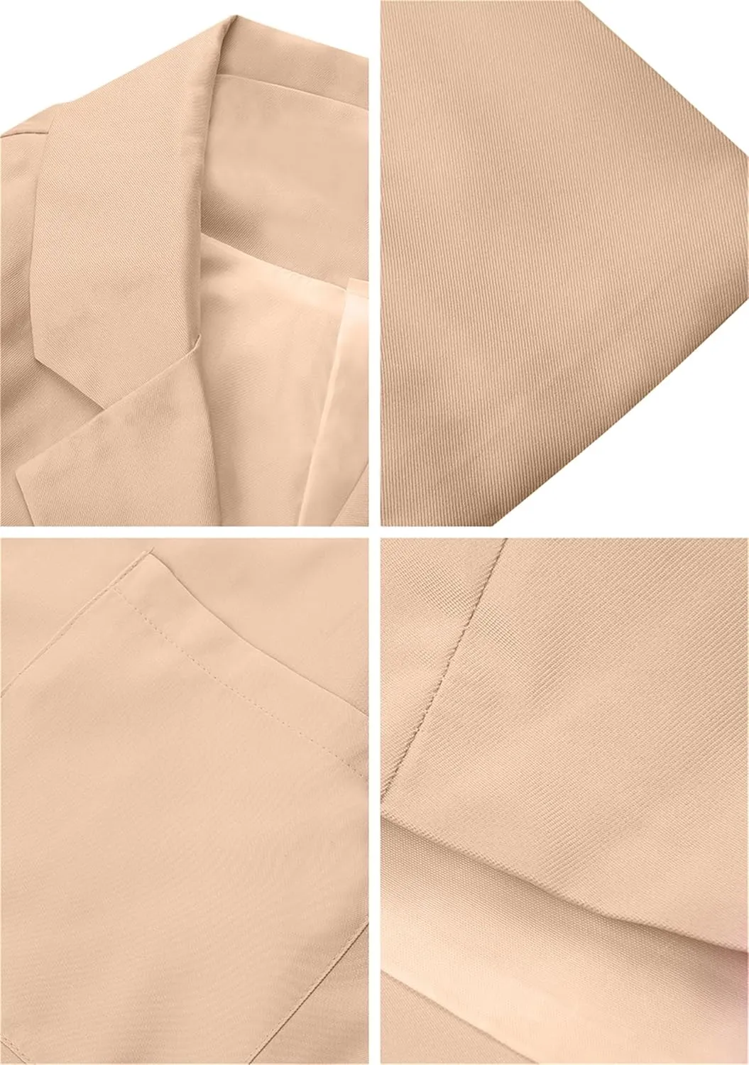 Women's Business Solid Color Blazer Long Sleeve Work Office Jacket Lapel Cardigans with Pockets