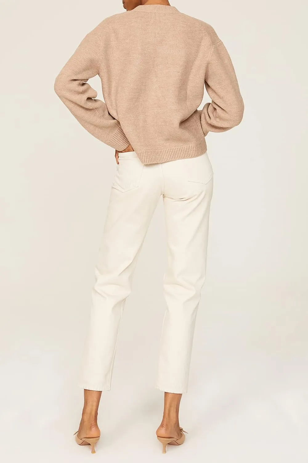Women's Cropped V-Neck Cardigan