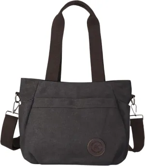 Womens Large Canvas Tote Bag Convertible Backpack Lightweight Crossbody Shoulder Bag Multi-pocket Top Handle Work Bag