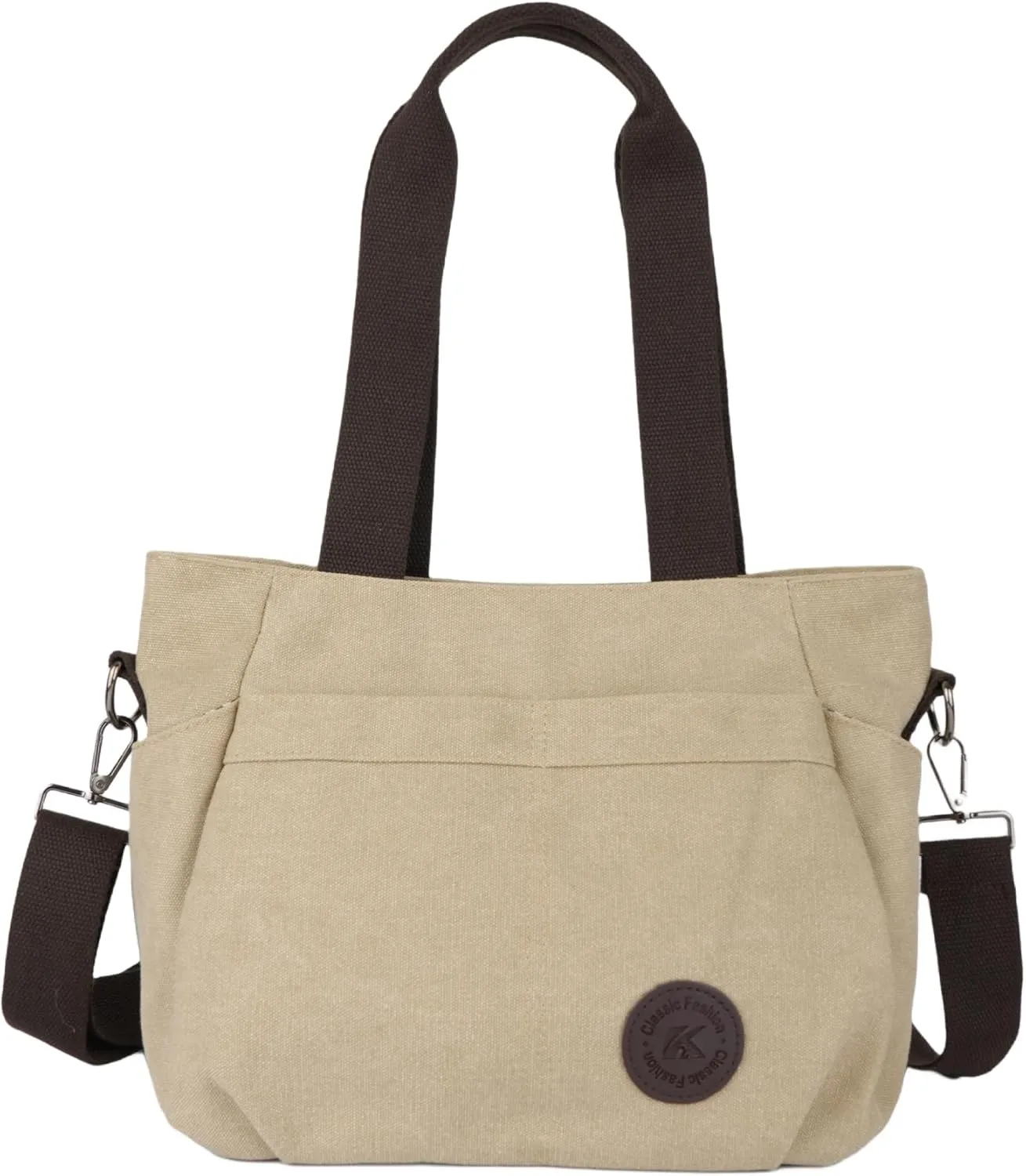 Womens Large Canvas Tote Bag Convertible Backpack Lightweight Crossbody Shoulder Bag Multi-pocket Top Handle Work Bag