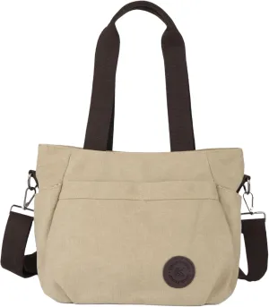 Womens Large Canvas Tote Bag Convertible Backpack Lightweight Crossbody Shoulder Bag Multi-pocket Top Handle Work Bag