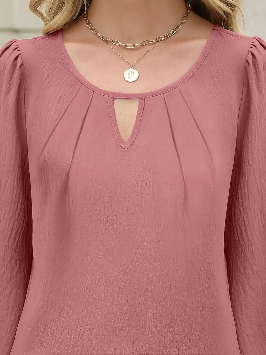 Womens Long Sleeve Tops Dressy Business Casual Blouses Basic Loose Fit V Neck Work Shirt 2024 Fall Clothes Outfits