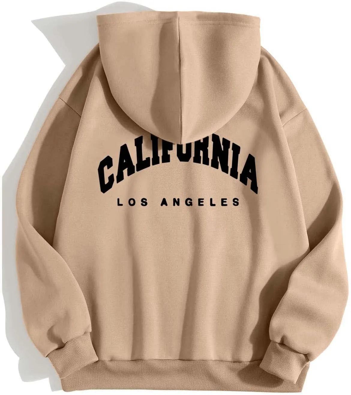 Womens Oversized Hoodies Fleece Hooded Sweatshirts Solid Basic Loose Letter Pullover Tops Drawstring 2024 Fall Outfit