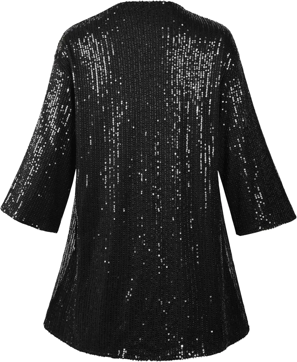Women's Sequin Cardigan Casual 3/4 Sleeve Shinny Coat Open Front Sparkle Outwear Party Evening Glitter Cardigans