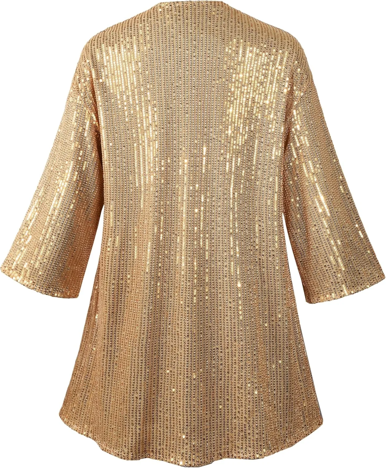 Women's Sequin Cardigan Casual 3/4 Sleeve Shinny Coat Open Front Sparkle Outwear Party Evening Glitter Cardigans