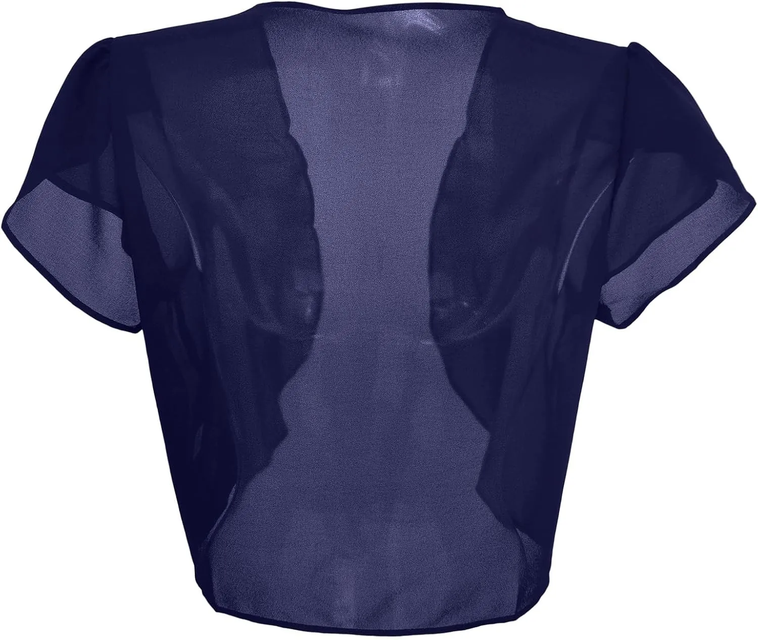 Womens Shrugs Chiffon Cardigans Open Front Sheer Mesh Petal Short Sleeve Bolero Shrug for Evening Dressy