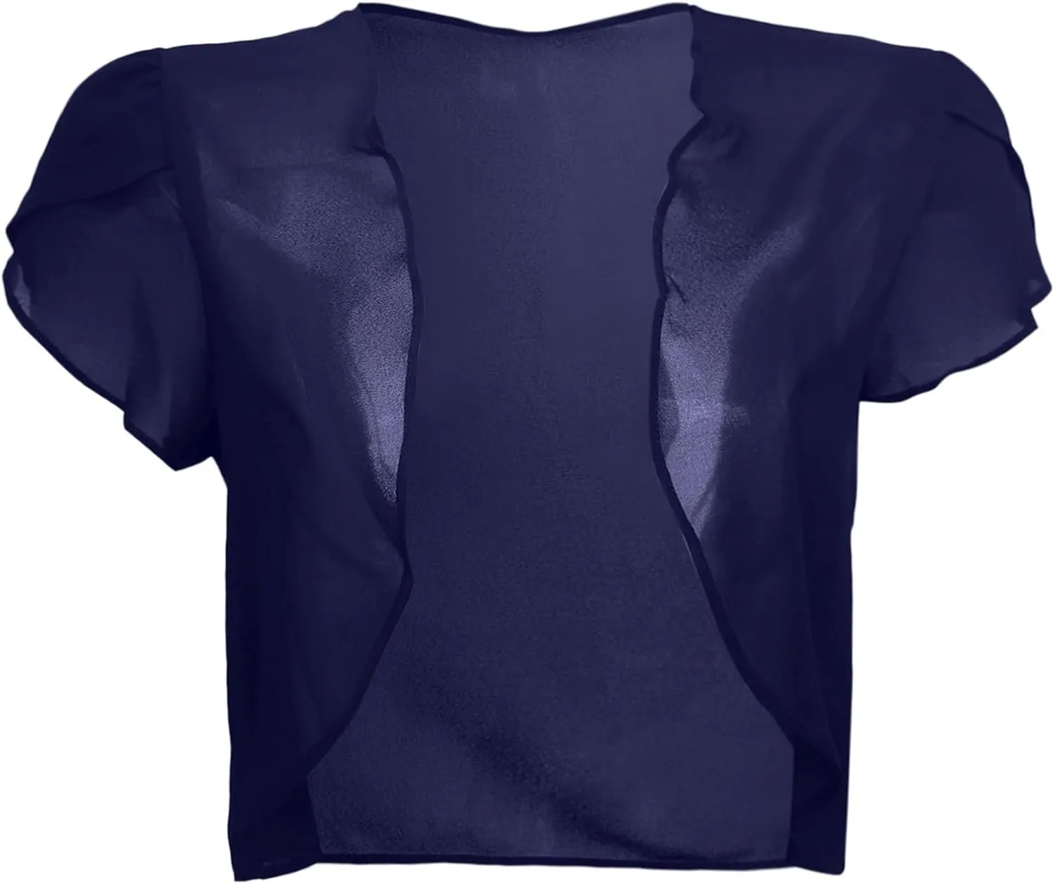 Womens Shrugs Chiffon Cardigans Open Front Sheer Mesh Petal Short Sleeve Bolero Shrug for Evening Dressy