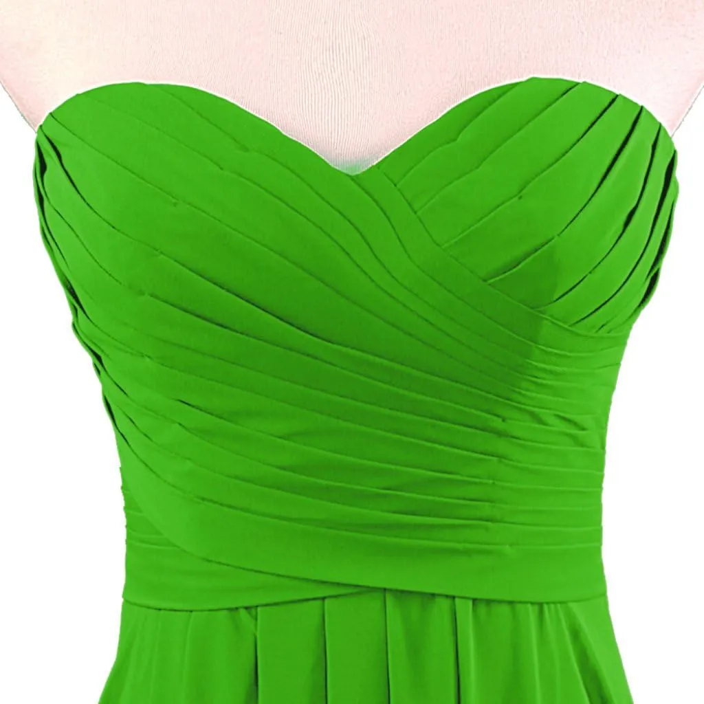 Women's Strapless Chiffon Long Formal Evening Dresses