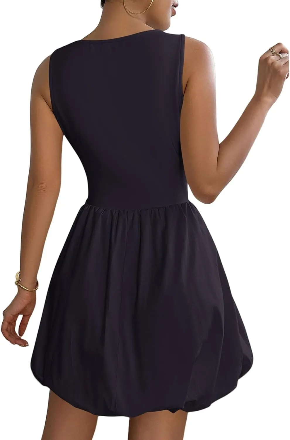 Womens Summer Tank Dress 2025 Casual Sleeveless Crew Neck Mini Dress A Line Sundresses Beach Vacation Dresses