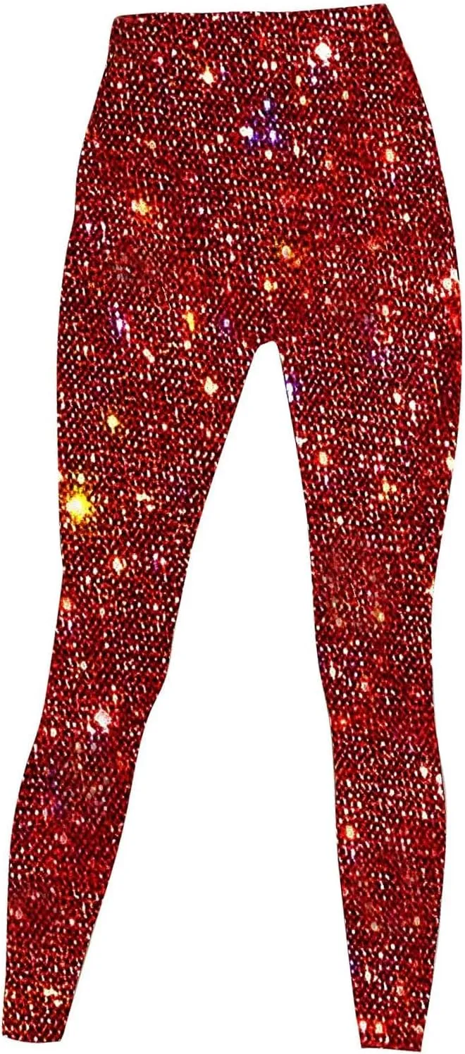 Women's Wide Leg Pants Women's High Waisted Sequin Loose Drape Wide Leg Pants Fashion Casual Bling Glitter Trousers