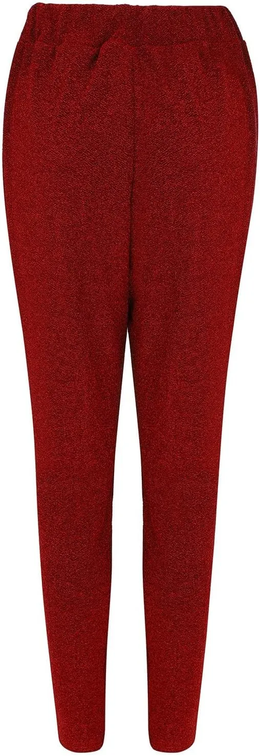Women's Wide Leg Pants Women's High Waisted Sequin Loose Drape Wide Leg Pants Fashion Casual Bling Glitter Trousers