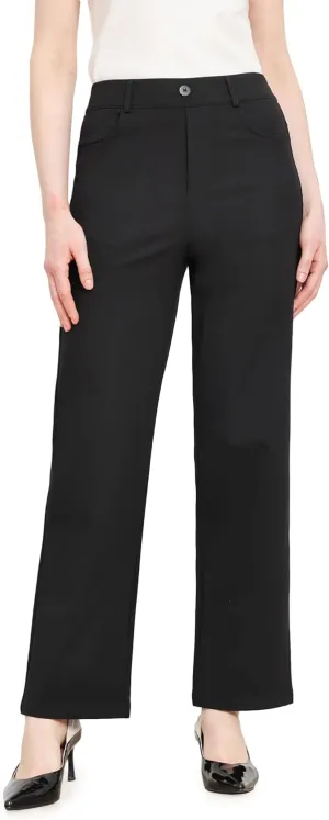 Work Pants Women Dress Pants High Waisted Stretchy Straight Leg Trousers Business Casual Pull On Slacks with Pockets 29"