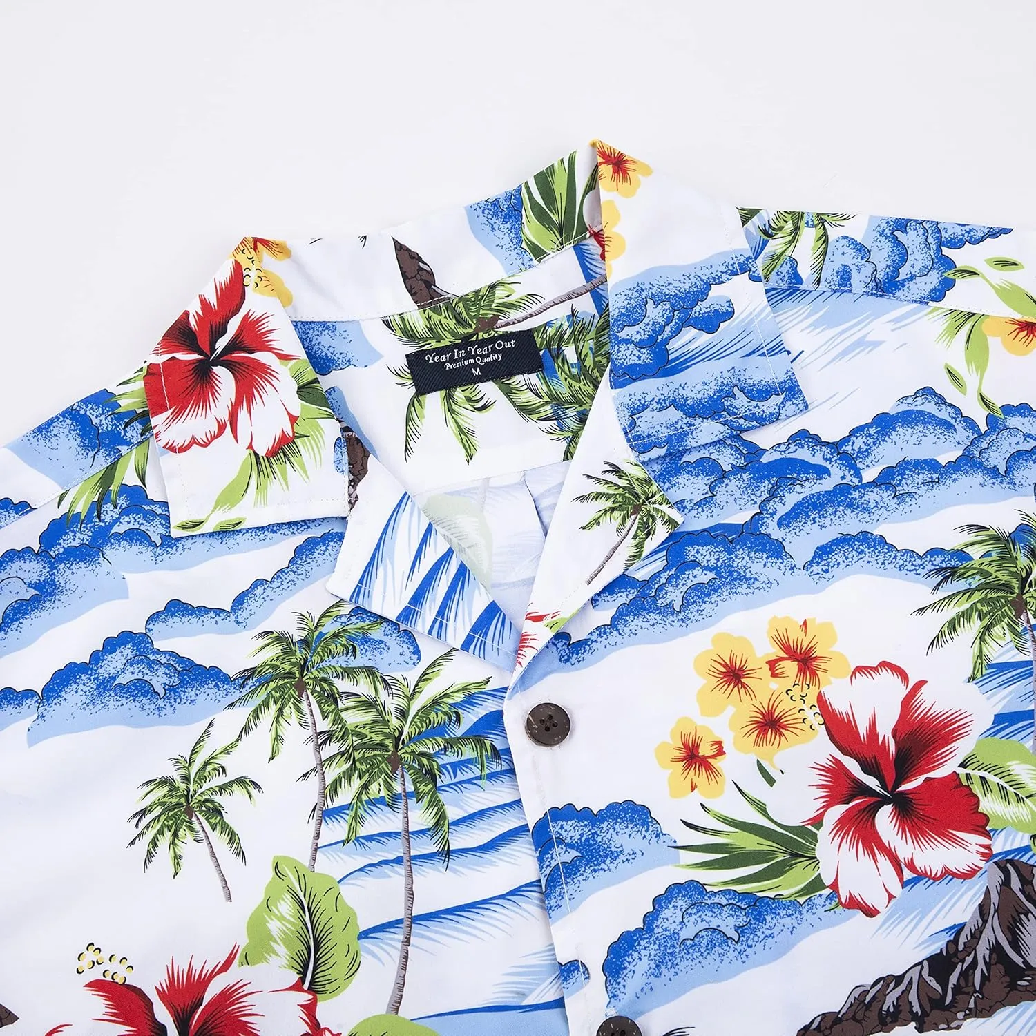 Year In Year Out Mens Hawaiian Shirt Regular Fit Hawaiian Shirts for Men with Quick to Dry Effect