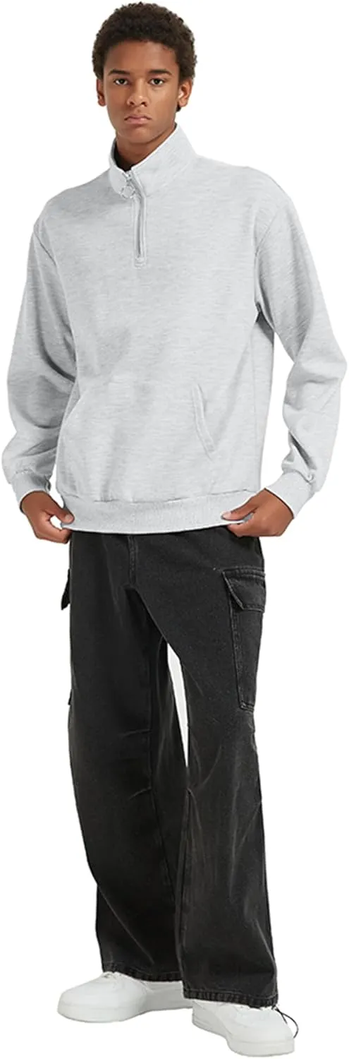 ZAFUL Men's Long Sleeve Color Spliced Polo Collar Sweatshirts Casual Lightweight Pullover Hoodies