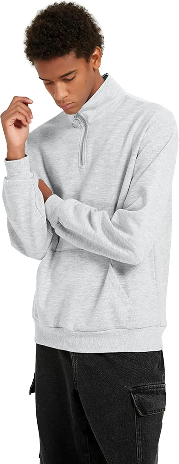 ZAFUL Men's Long Sleeve Color Spliced Polo Collar Sweatshirts Casual Lightweight Pullover Hoodies