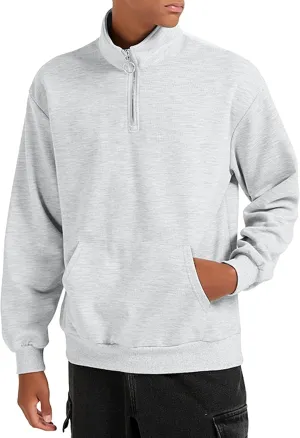 ZAFUL Men's Long Sleeve Color Spliced Polo Collar Sweatshirts Casual Lightweight Pullover Hoodies