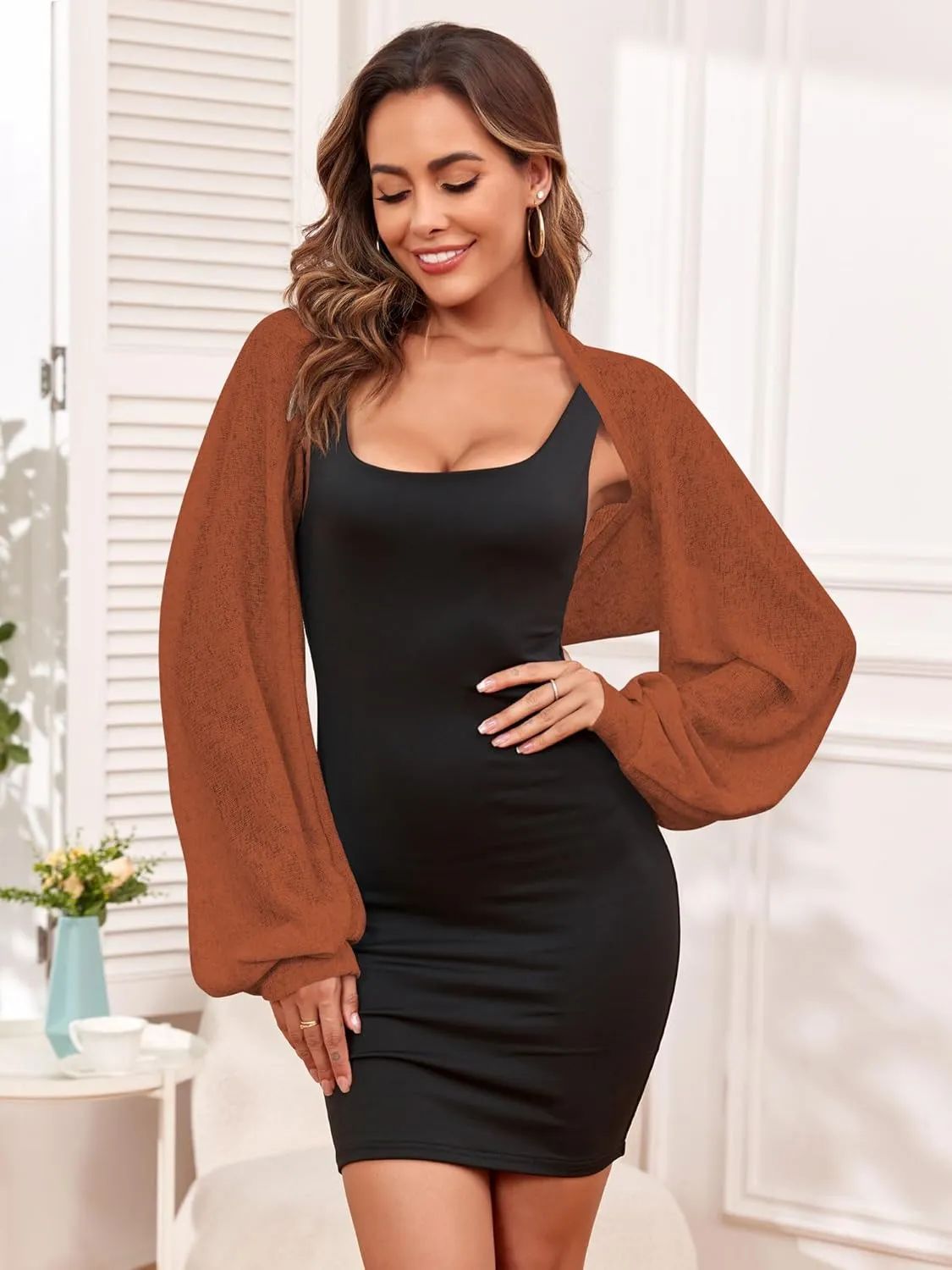 ZAFUL Women's Sheer Shrug Y2K Long Sleeve Cardigans 2025 Irregular Tie Front Bolera