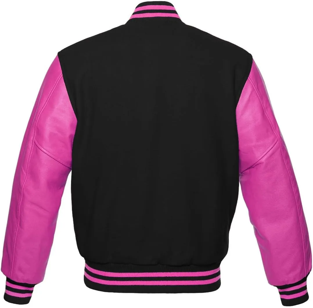 Zaine Enterprises The Best Men's Varsity Basketball Jackets Lettermen Baseball Bomber Jacket in Wool and Leather