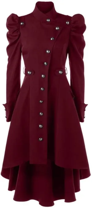 ZBYY Women's Gothic Vintage Steampunk Victorian Swallow Tail Long Trench Coat Jacket Casual Gothic Coats