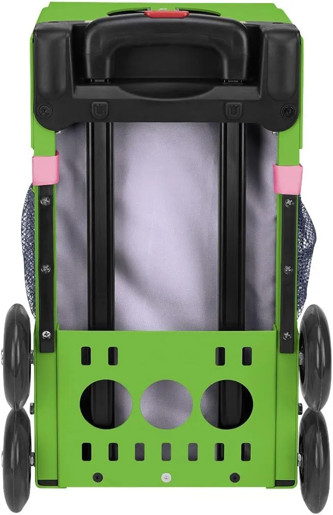 ZCA Sport Ice Dreamz Lux Rolling Bag with Green Frame (flashing wheels)