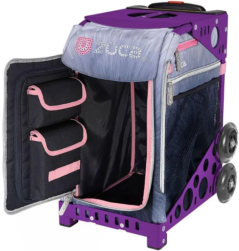ZCA Sport Ice Dreamz Lux Rolling Bag with Purple Frame (flashing wheels)